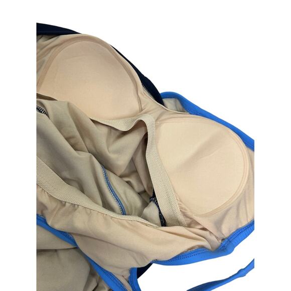 Kona Sol Blue Colorblock Wrap Front One-Piece Swimsuit Medium NWT - Picture 7 of 12